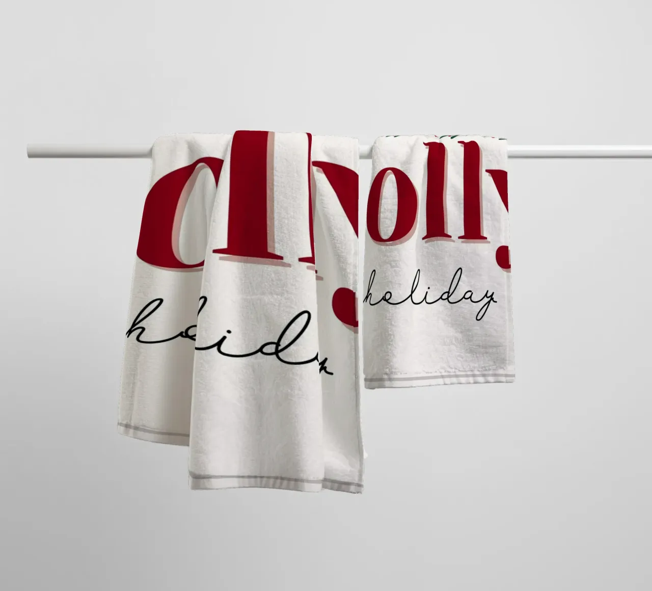 Wishing You a Jolly Holiday - Festive Greeting Print towel by ClubArt