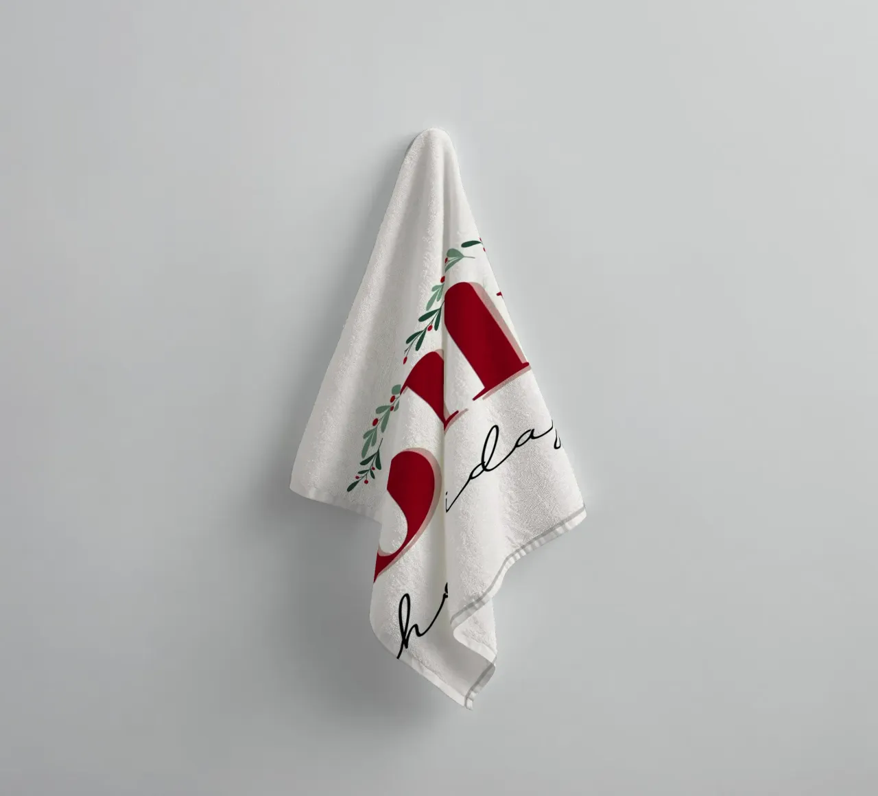 Wishing You a Jolly Holiday - Festive Greeting Print towel by ClubArt