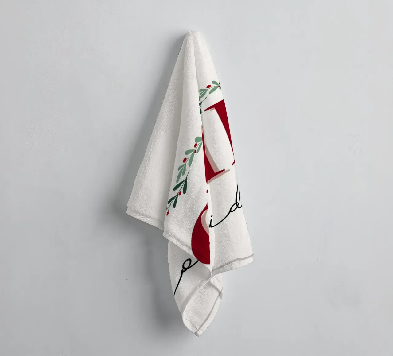 Wishing You a Jolly Holiday - Festive Greeting Print towel by ClubArt