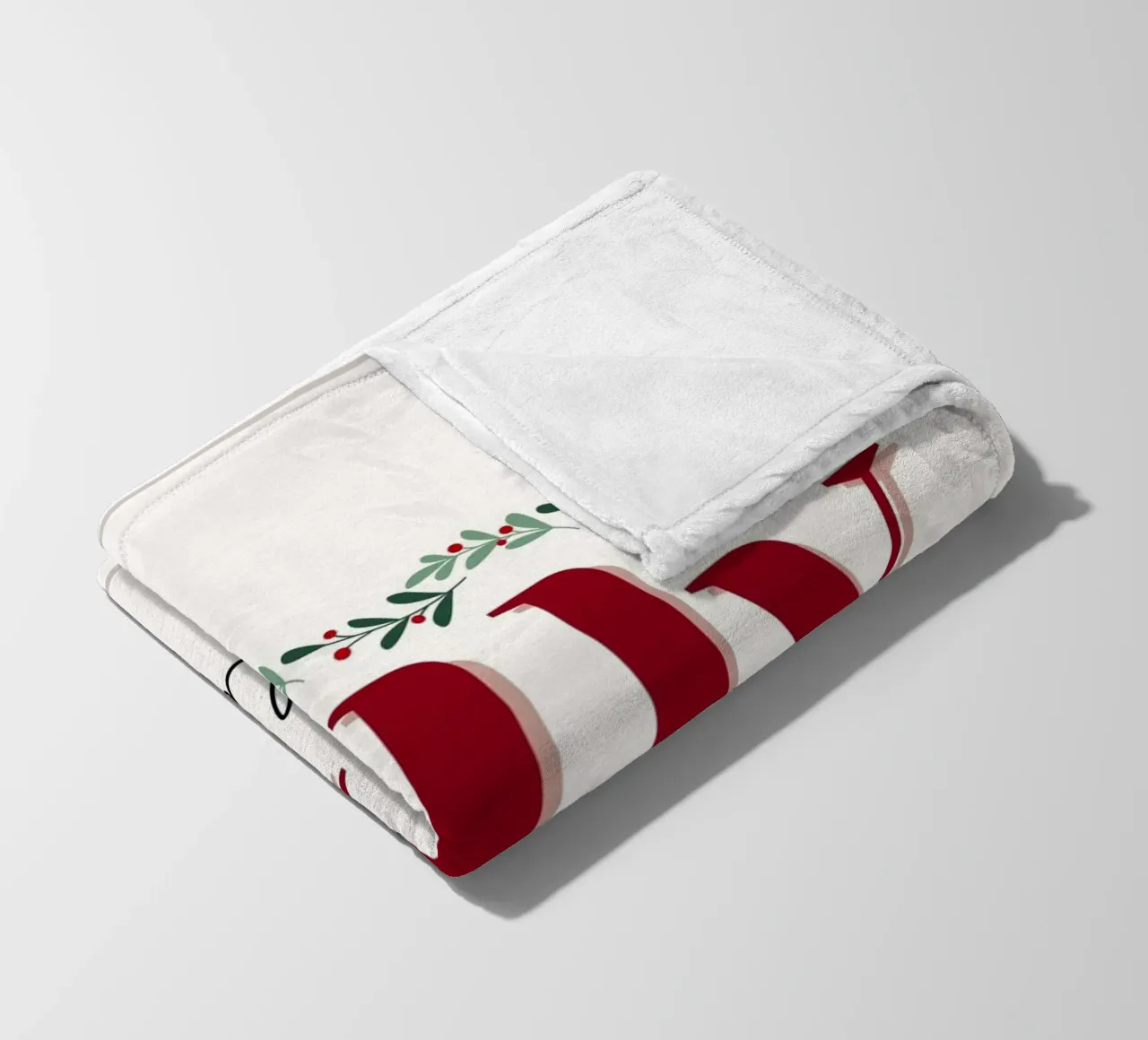 Wishing You a Jolly Holiday - Festive Greeting Print fleece blanket by ClubArt