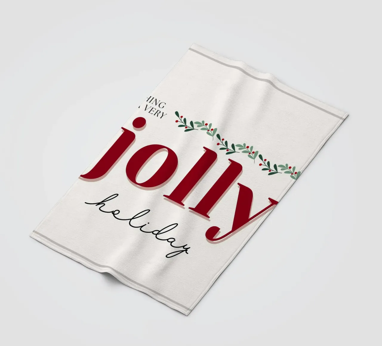 Wishing You a Jolly Holiday - Festive Greeting Print fleece blanket by ClubArt