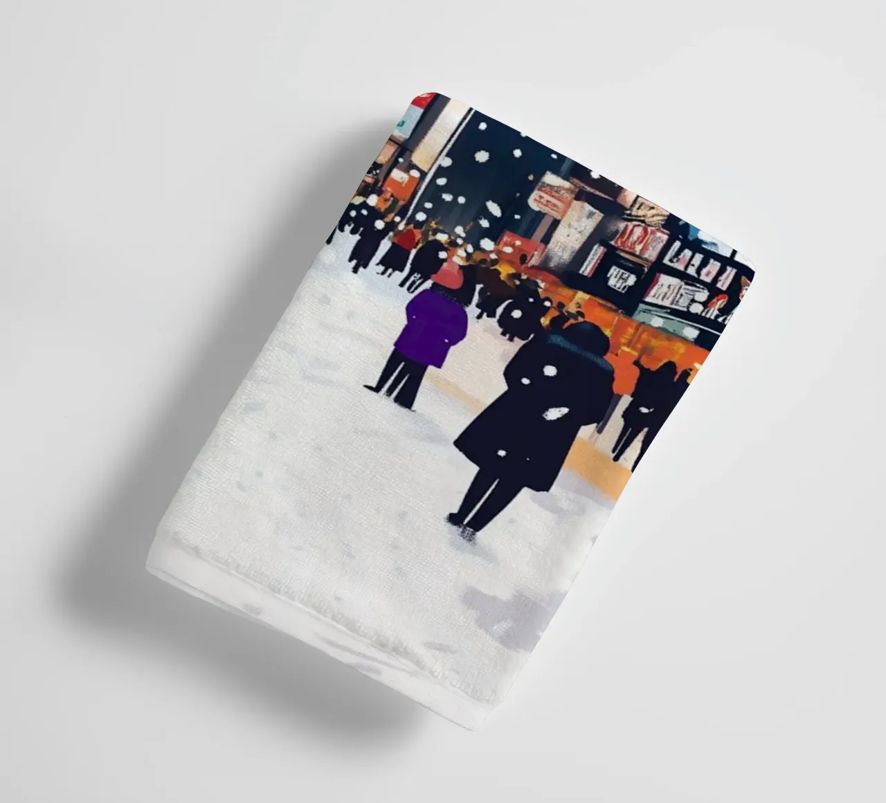 Times Square innevata - Arte invernale di NYC con luci al neon asciugamano da bagno da ClubArt