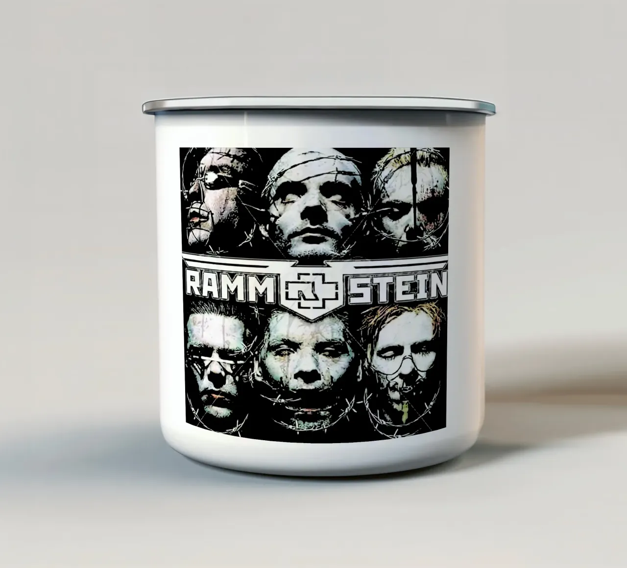 Rammstein 3 Arte tazza in smalto da music soul