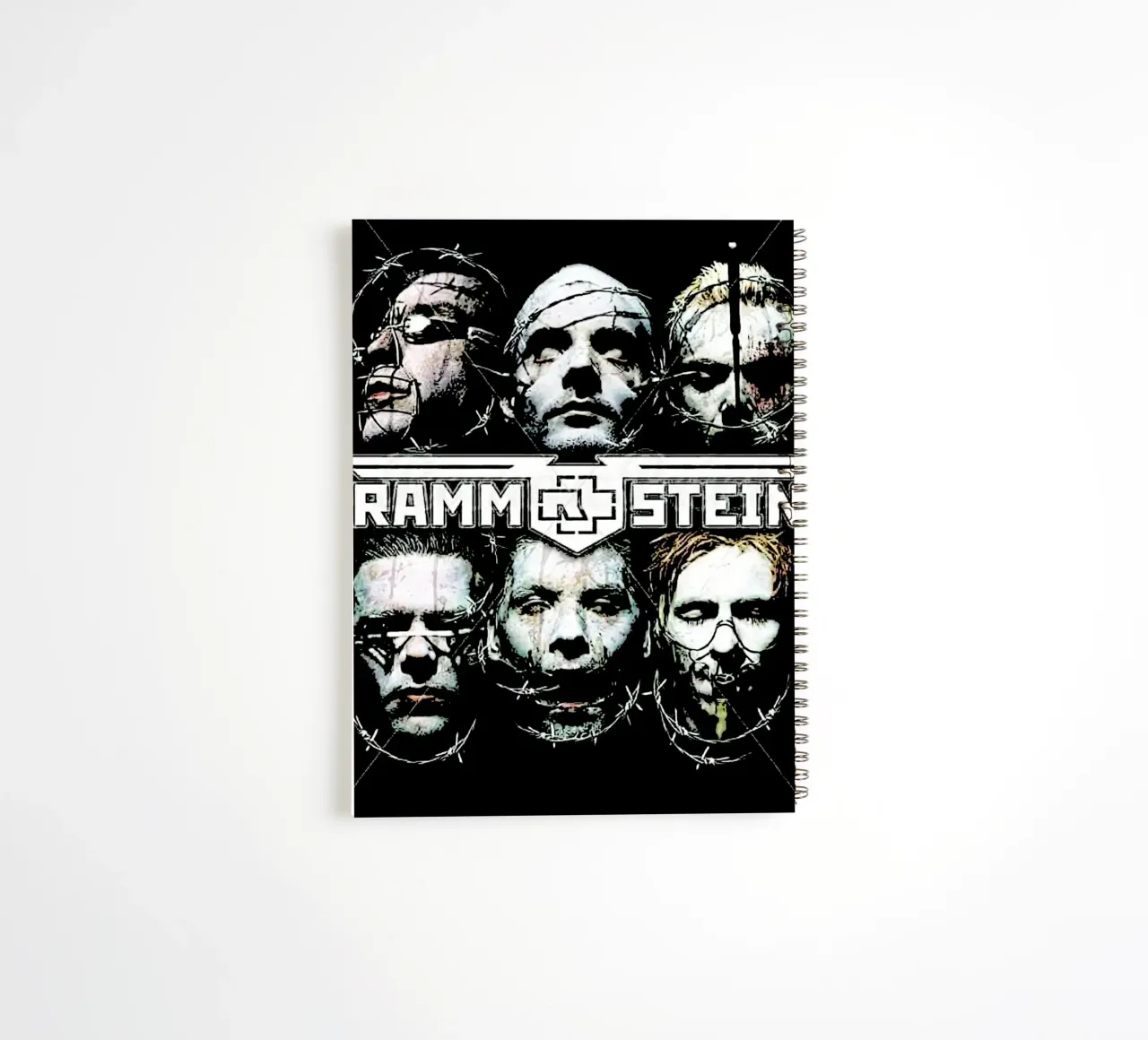 Rammstein 3 Art spiral notebook by music soul