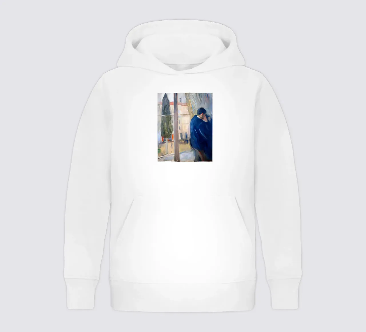 Munch's The Kiss (1892) - Expressionist Couple Embrace kids hoodie by NorwesClub