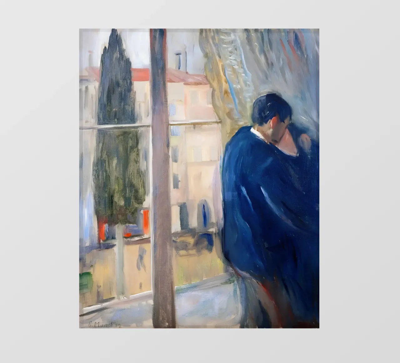 Il bacio di Munch (1892) - Coppia espressionista abbracciata telo in pvc da NorwesClub