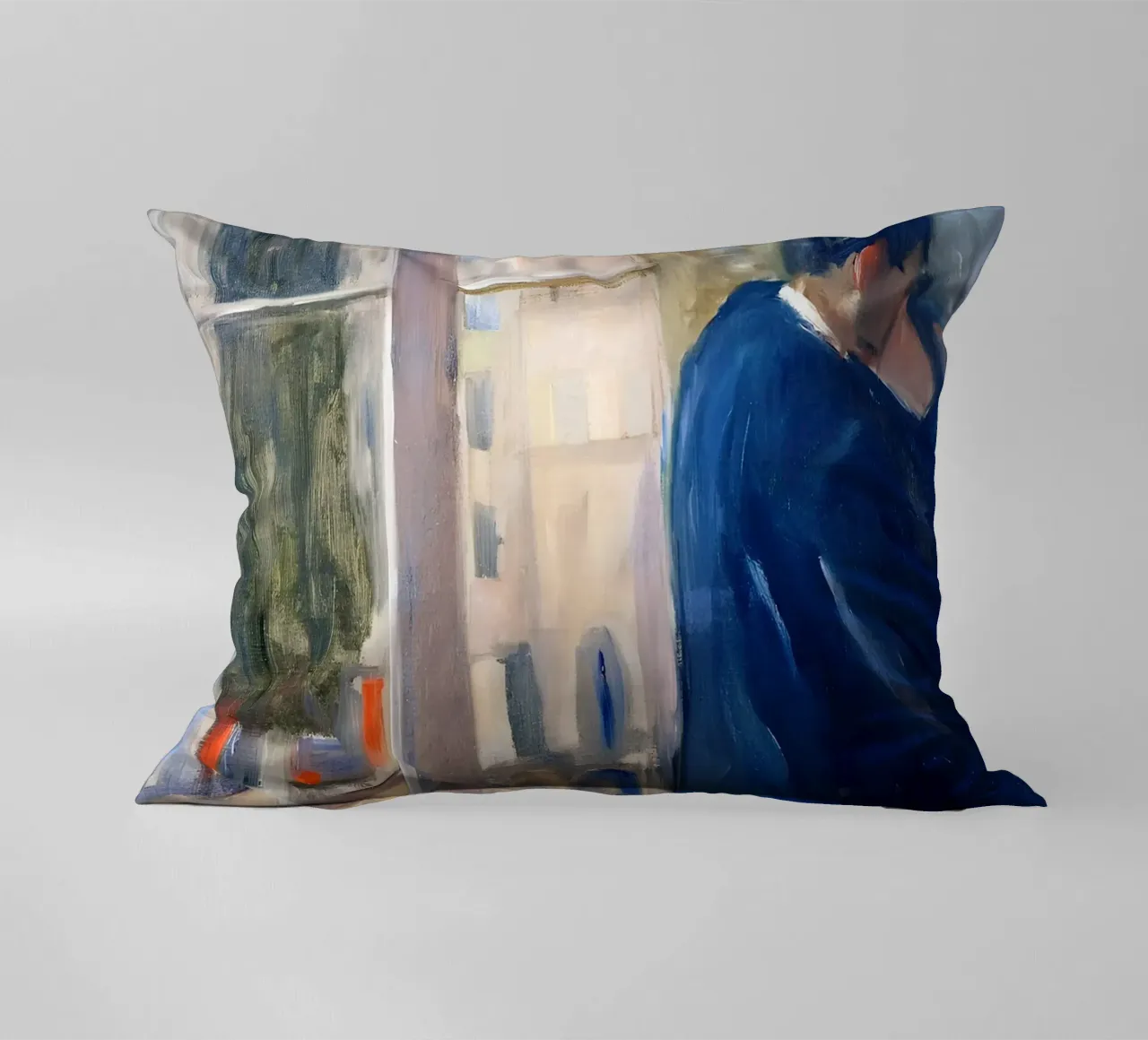 Il bacio di Munch (1892) - Coppia espressionista abbracciata cuscino da NorwesClub