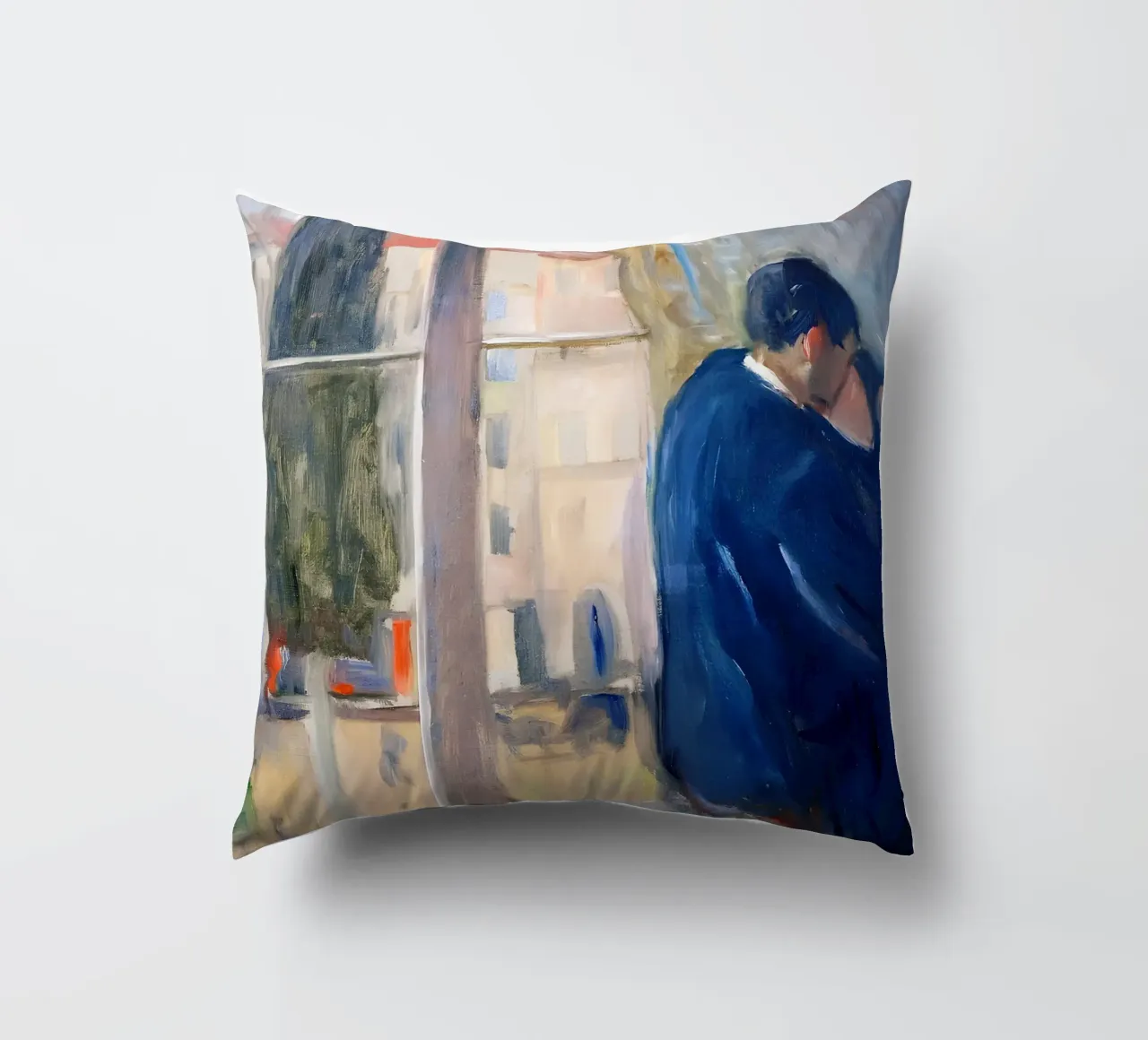 Il bacio di Munch (1892) - Coppia espressionista abbracciata cuscino da NorwesClub
