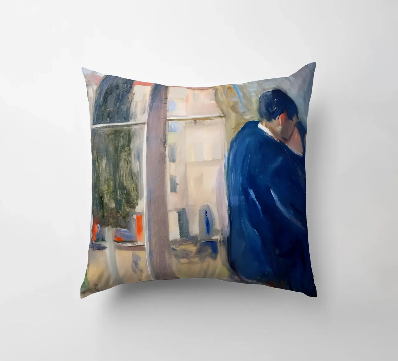 Il bacio di Munch (1892) - Coppia espressionista abbracciata cuscino da NorwesClub