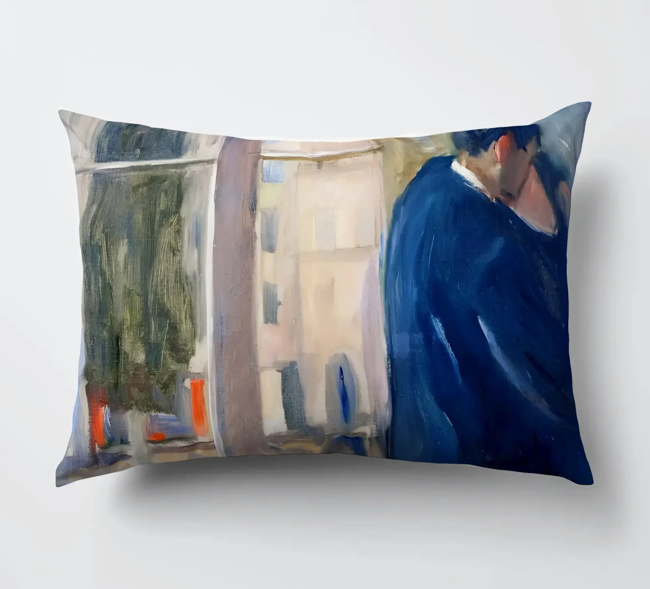 Il bacio di Munch (1892) - Coppia espressionista abbracciata cuscino da NorwesClub