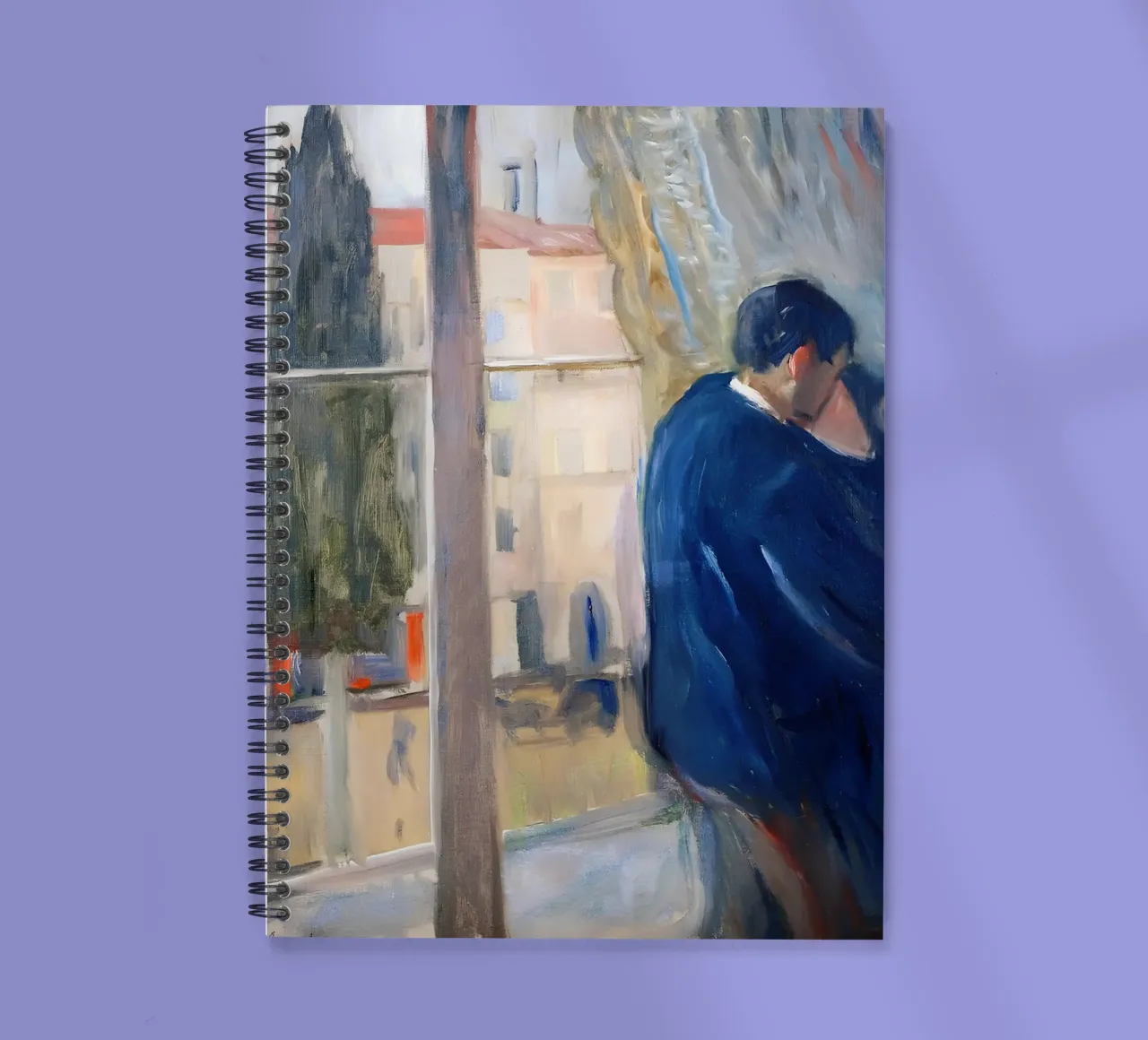 Munch's The Kiss (1892) - Expressionist Couple Embrace spiral notebook by NorwesClub