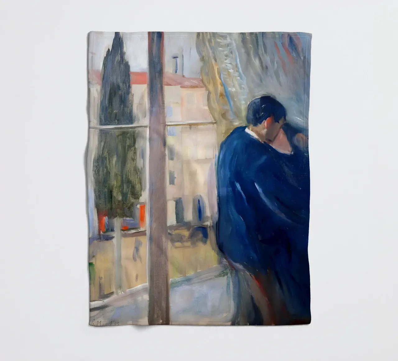 Il bacio di Munch (1892) - Coppia espressionista abbracciata coperta in pile da NorwesClub