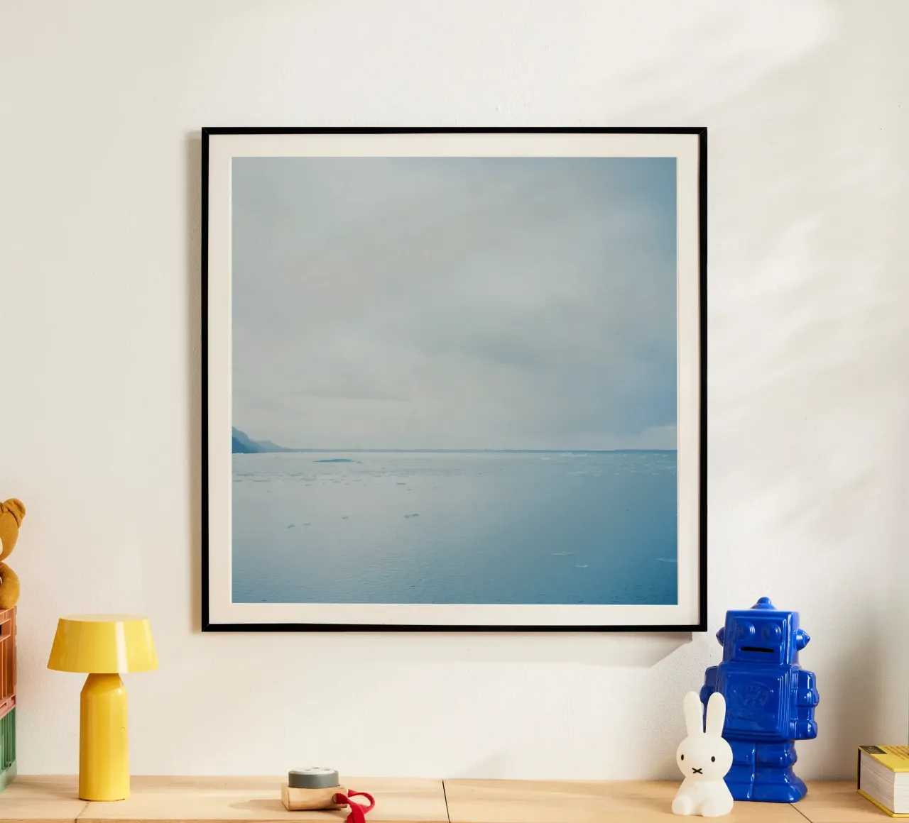 Glacier at the end of the world poster with wooden frame by KISSA STUDIO
