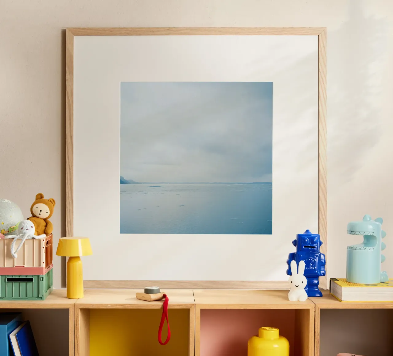 Glacier at the end of the world poster with wooden frame by KISSA STUDIO