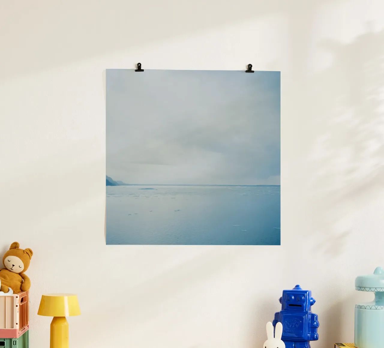 Glacier at the end of the world poster with wooden frame by KISSA STUDIO