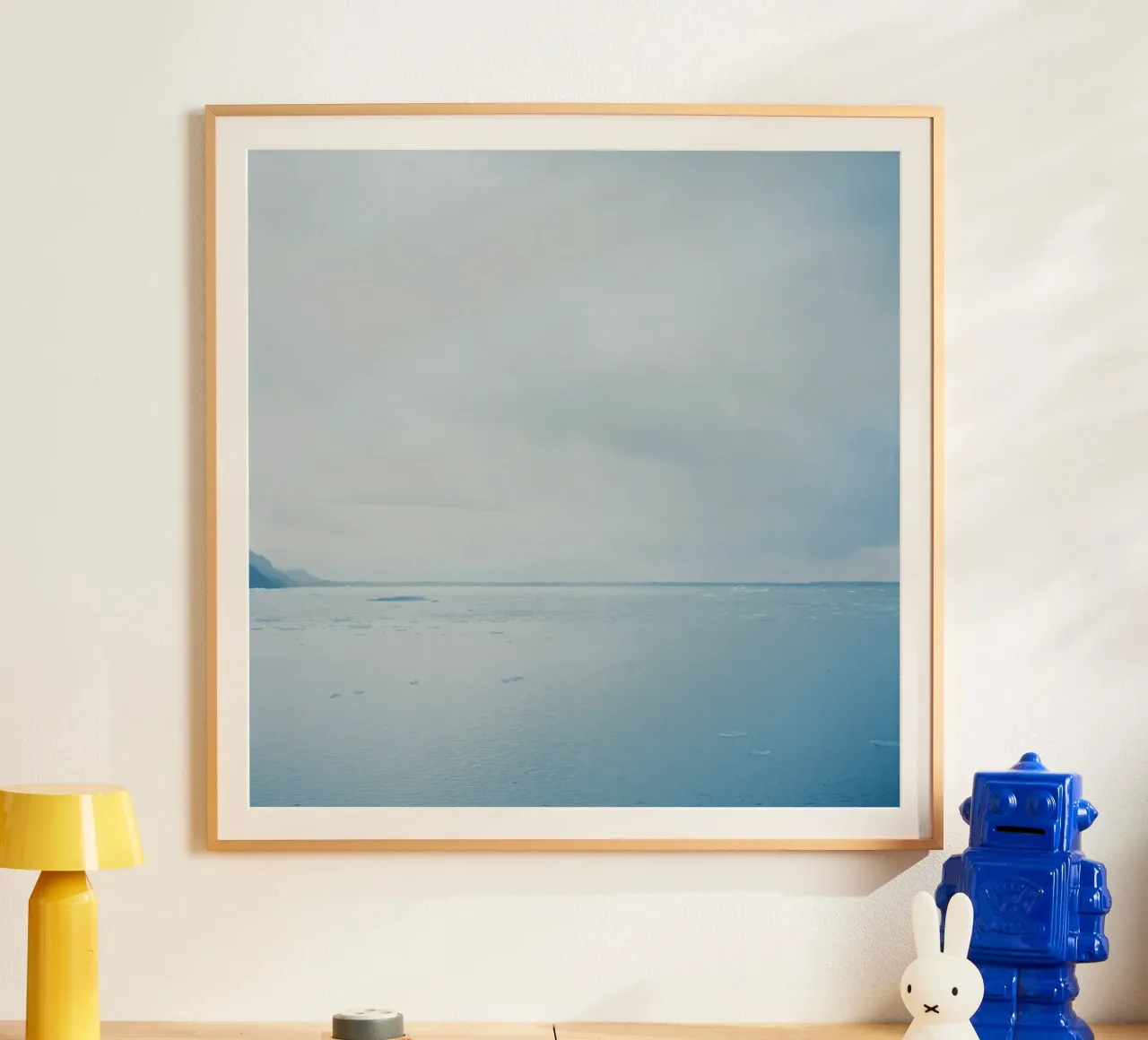 Glacier at the end of the world poster with wooden frame by KISSA STUDIO