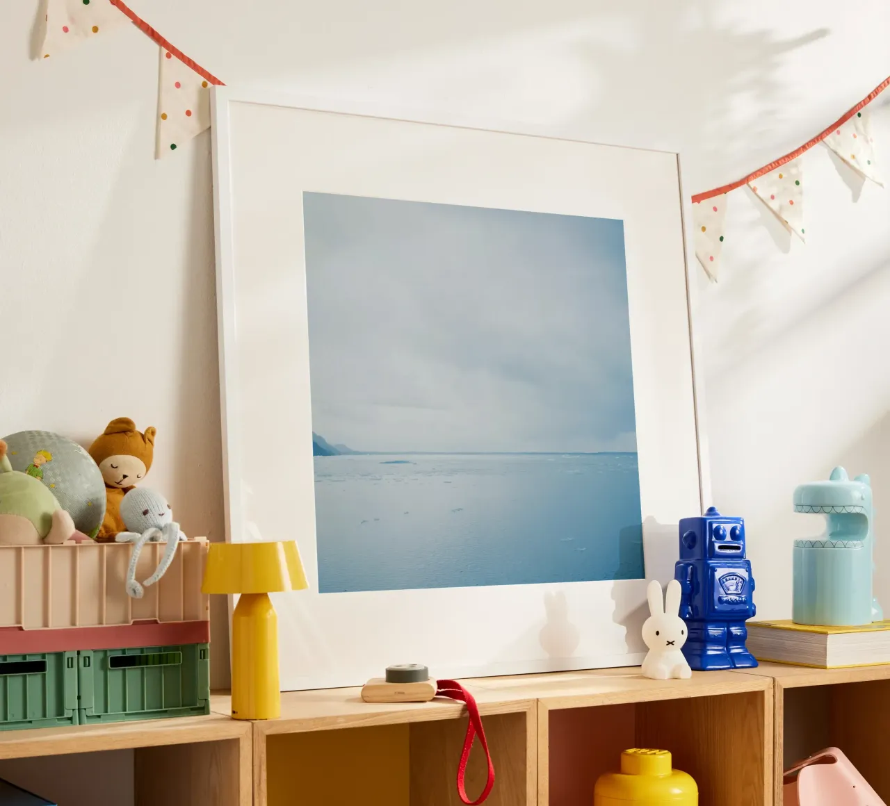 Glacier at the end of the world poster with wooden frame by KISSA STUDIO