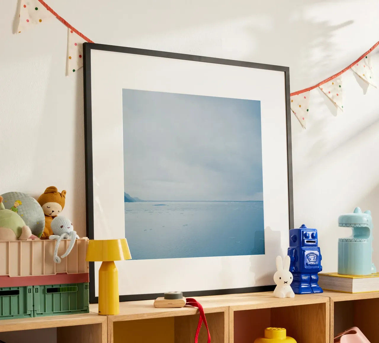 Glacier at the end of the world poster with wooden frame by KISSA STUDIO
