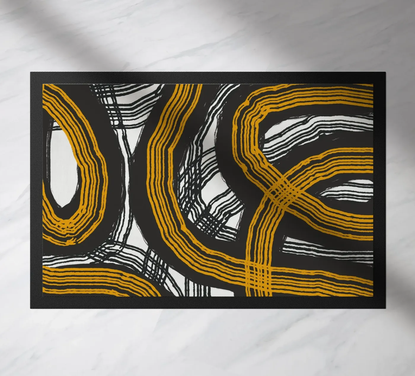 Lijnabstractie deurmat van Little Dean