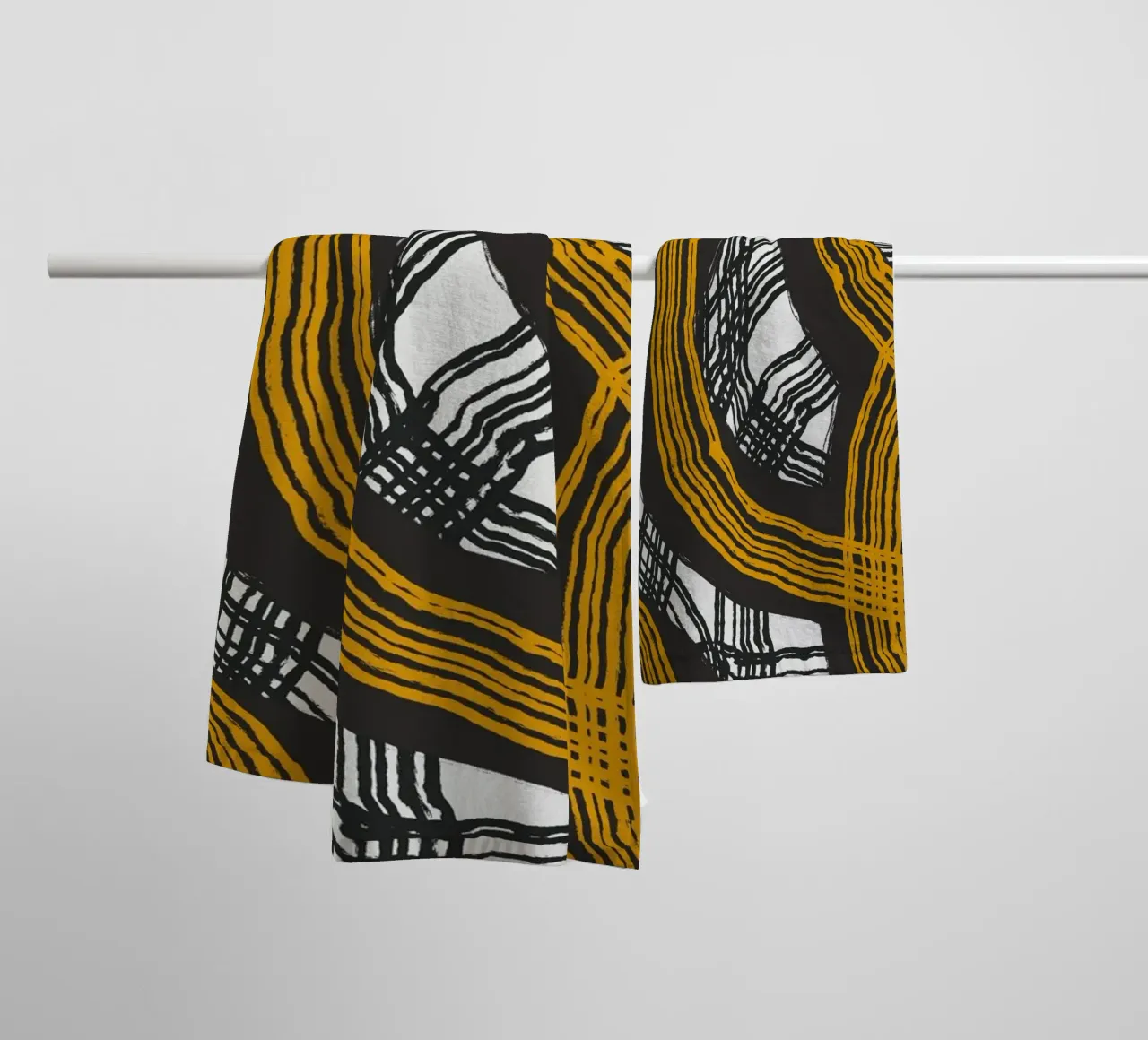 Line abstraction towel by Little Dean