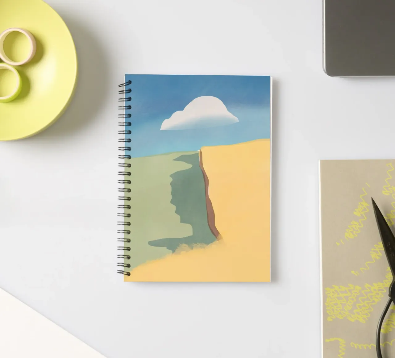 Golden field spiral notebook by Little Dean