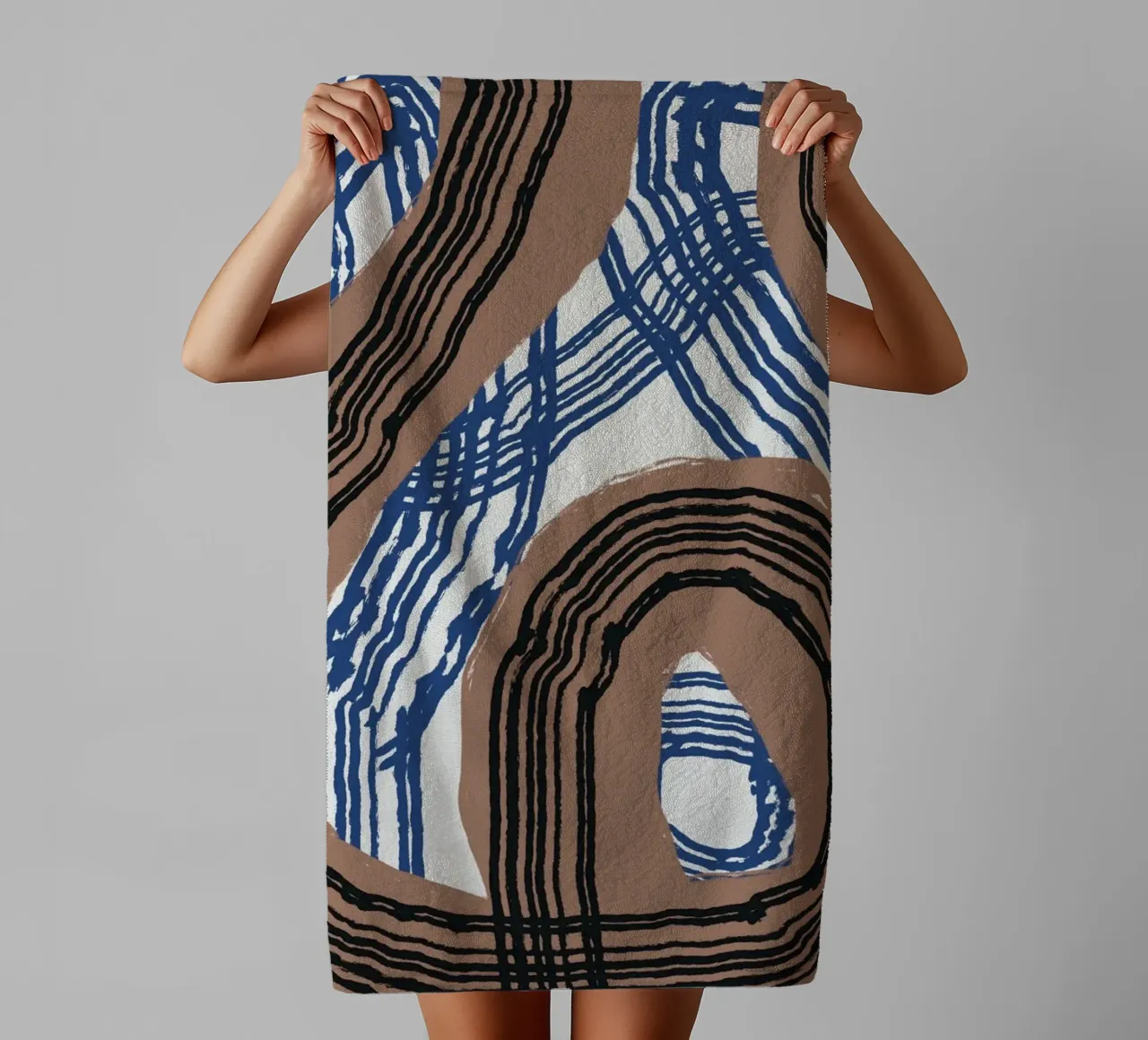 Line abstraction 03 towel by Little Dean