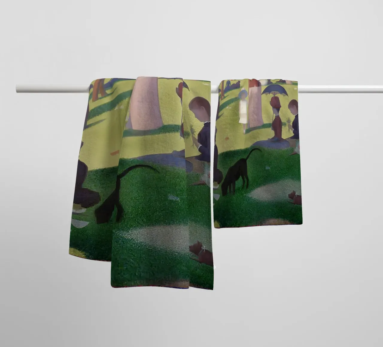Seurat's La Grande Jatte - Pointillist Parisian Scene towel by NorwesClub
