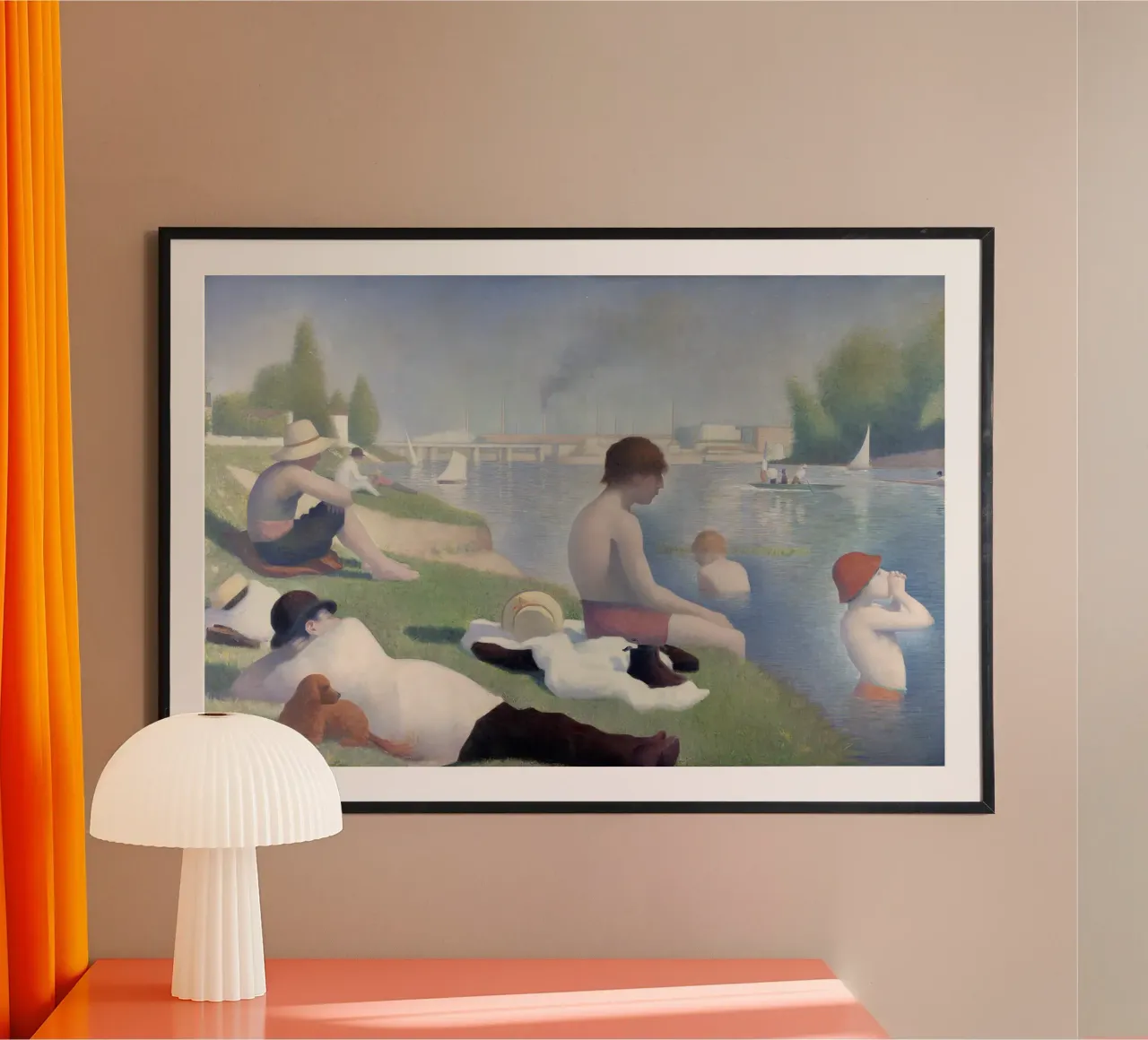 Le bagnanti di Seurat ad Asnières - Tempo libero neoimpressionista carta hahnemühle da NorwesClub