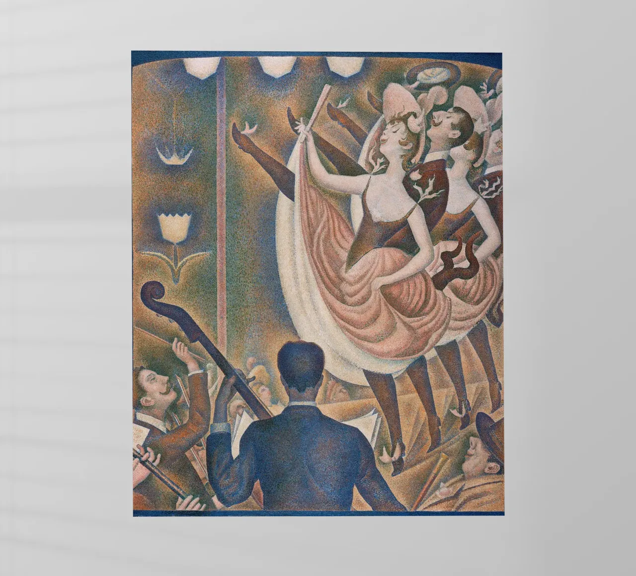 Seurat's Le Chahut - Dynamic Pointillist Cabaret Art backlit film by NorwesClub