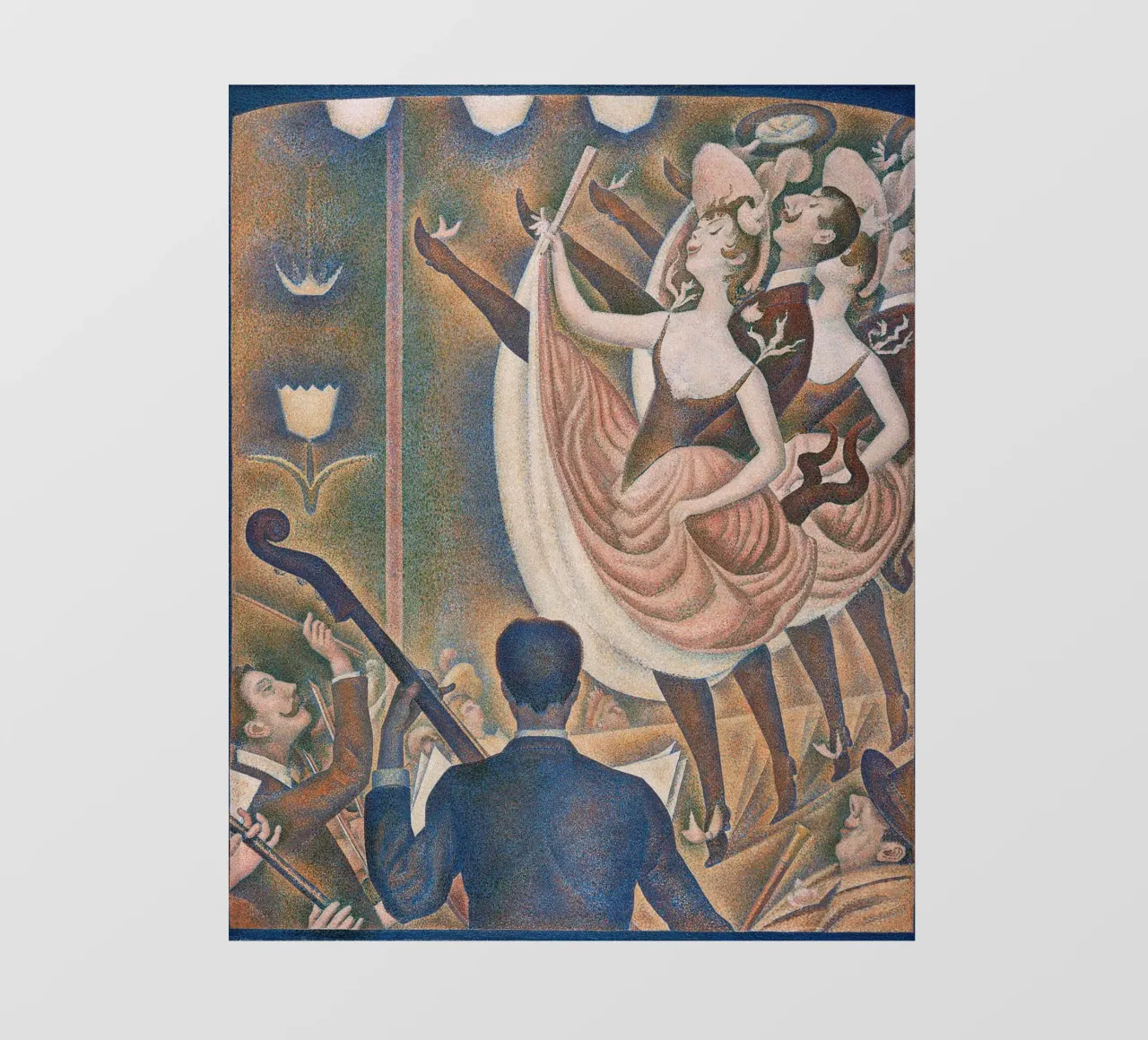 Seurat's Le Chahut - Dynamic Pointillist Cabaret Art backlit film by NorwesClub