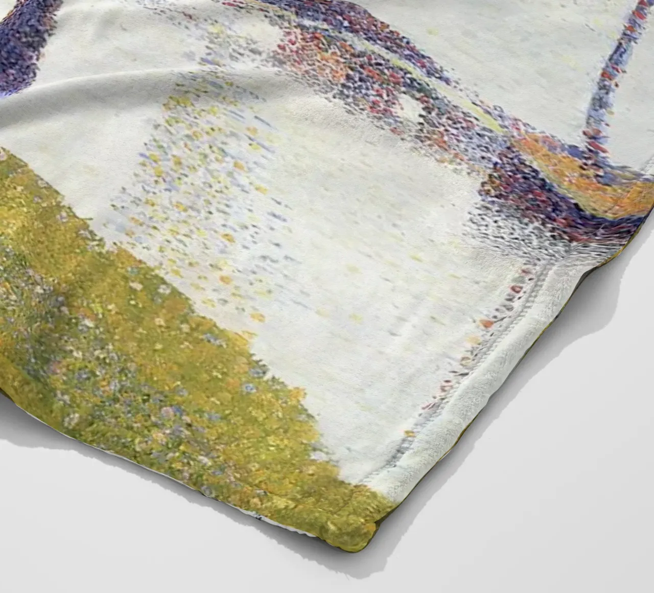 Seurat's The Seine at Courbevoie - Pointillist Landscape fleece blanket by NorwesClub