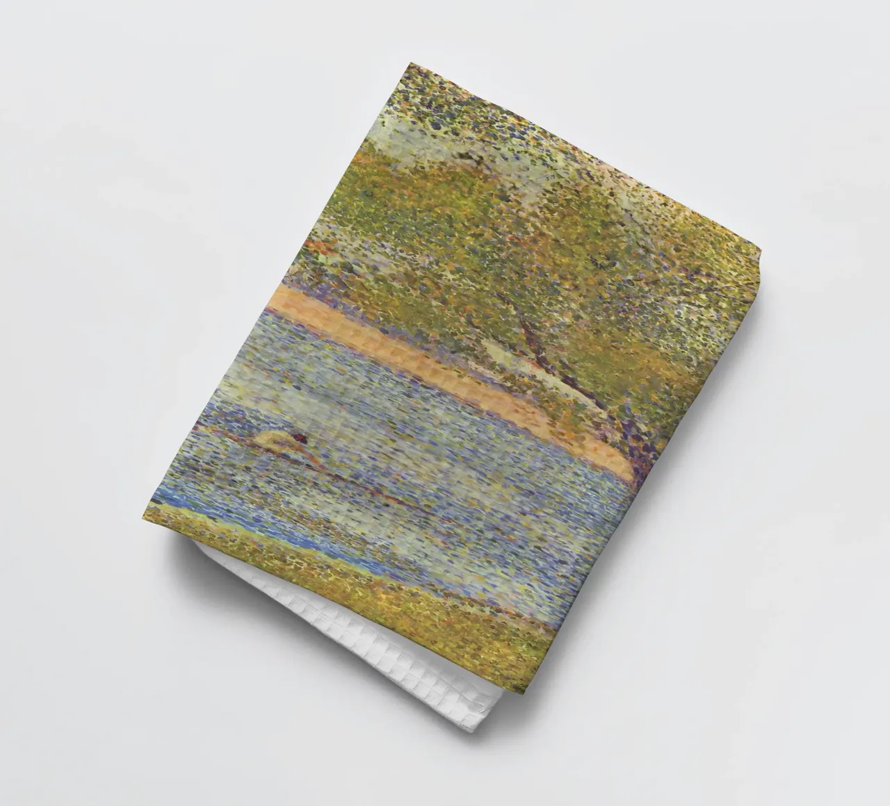 Seurats Segelboot & Skiff - Pointillistische Flussszene Geschirrtuch von NorwesClub