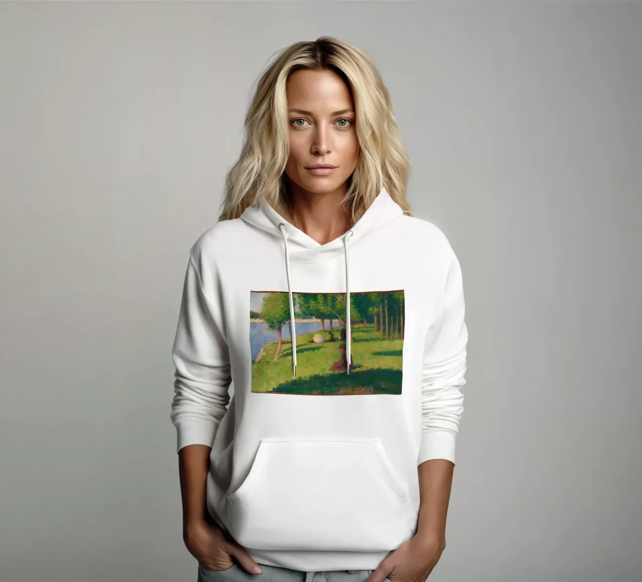 Il picnic sul fiume di Seurat - Il tempo libero del neoimpressionismo felpa con cappuccio da NorwesClub