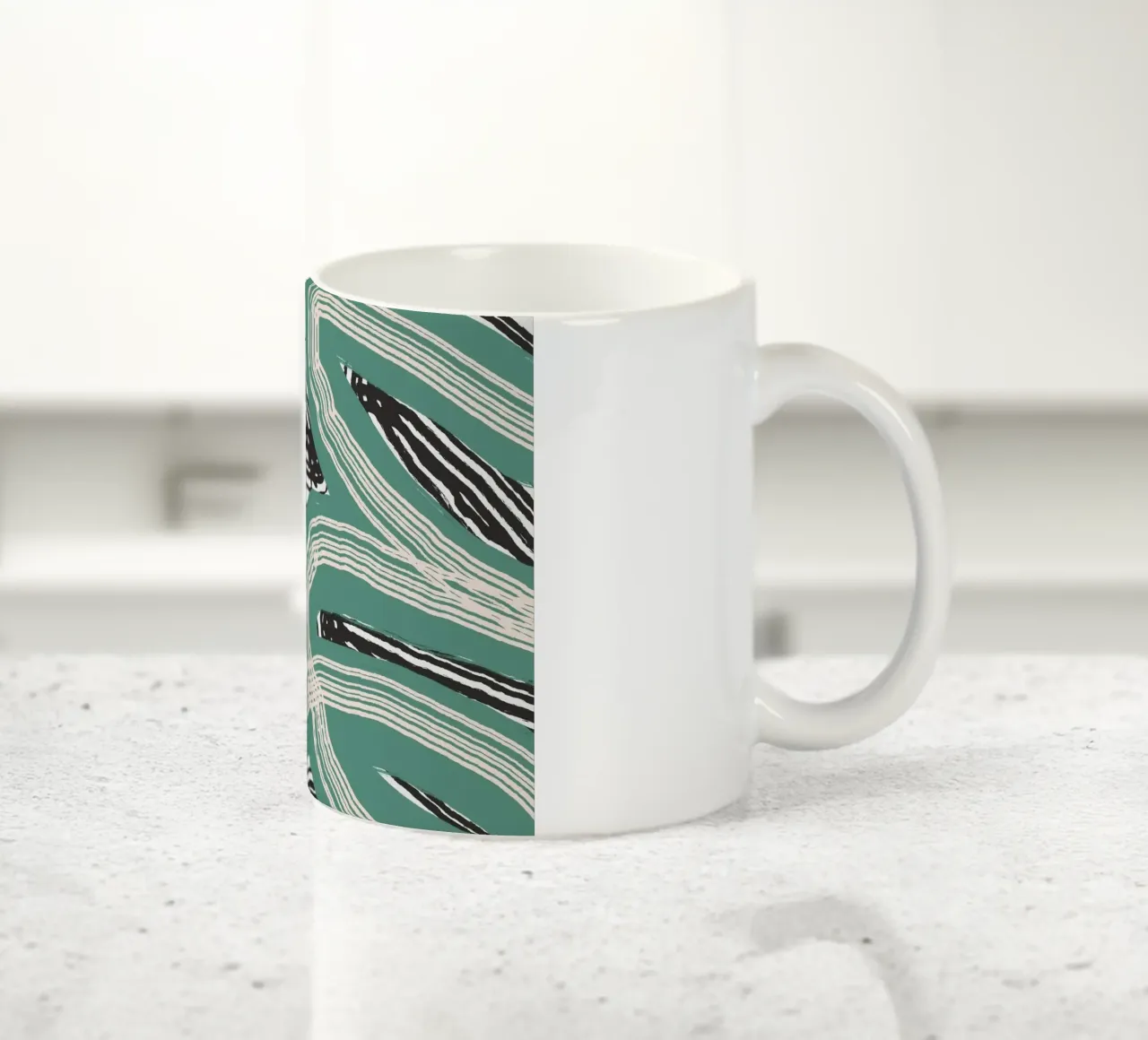 Astrazione delle linee 04 tazza in ceramica da Little Dean