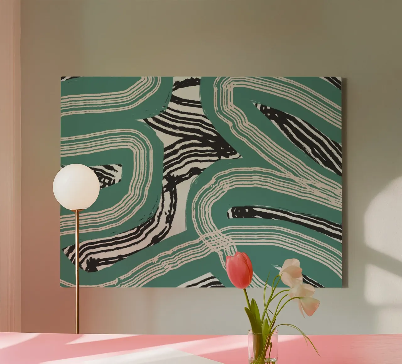 Line abstraction 04 canvas by Little Dean