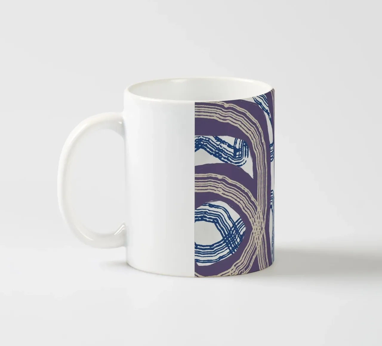 Astrazione delle linee 05 tazza in ceramica da Little Dean