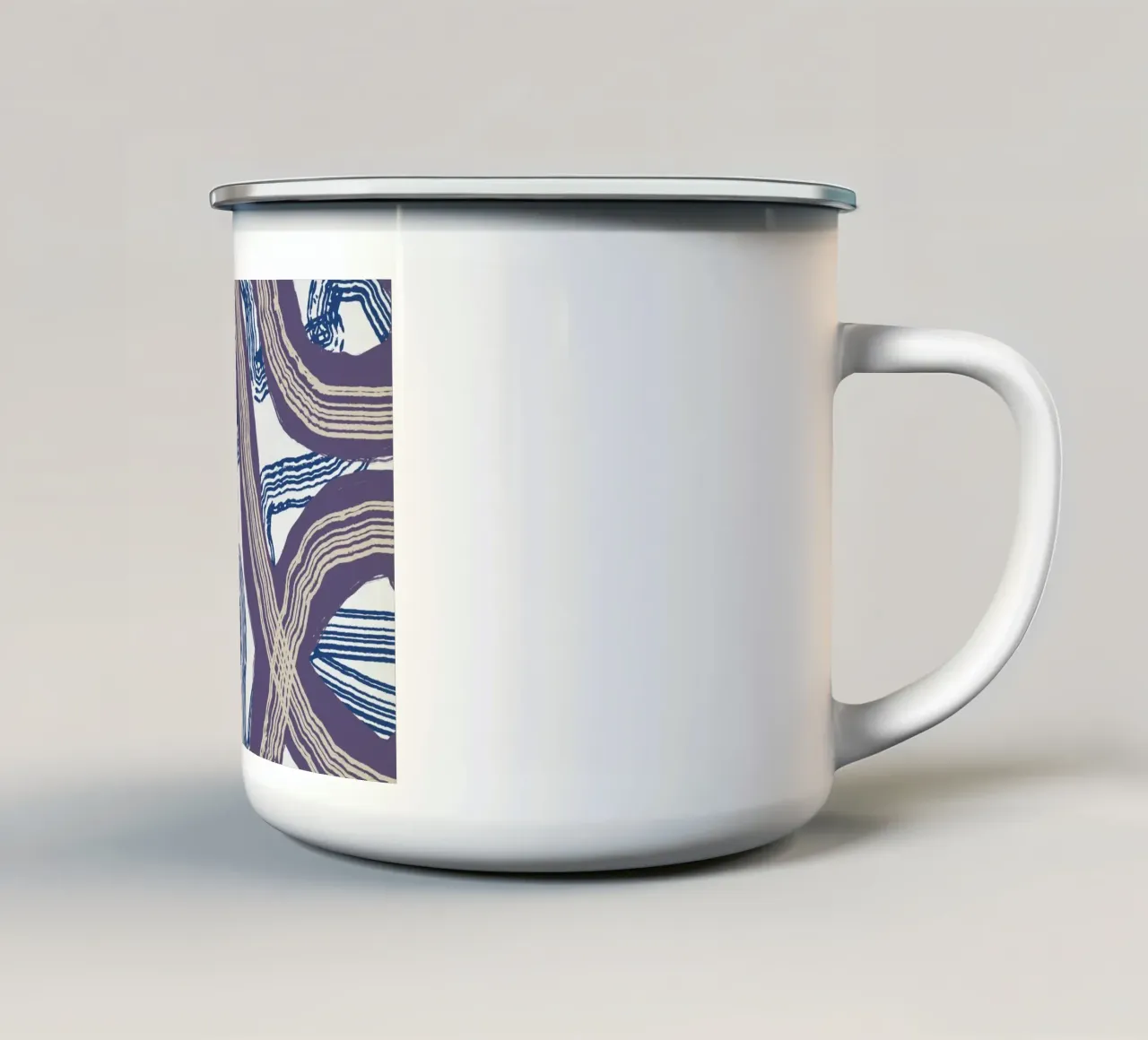Astrazione delle linee 05 tazza in smalto da Little Dean