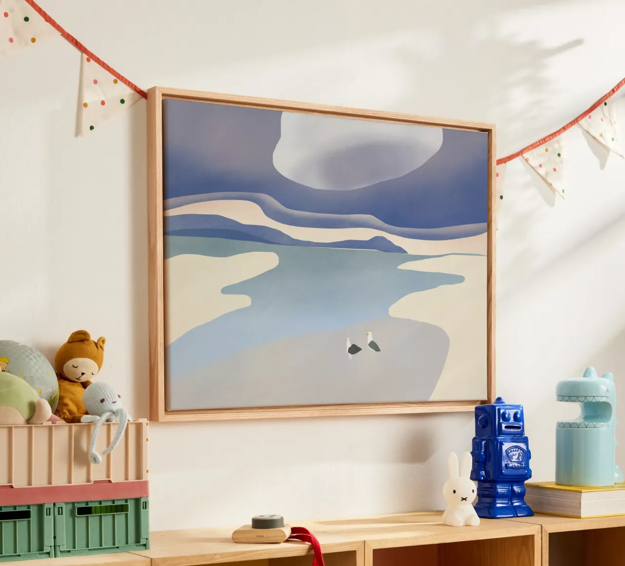 Seagull beach acrylic glass by Little Dean