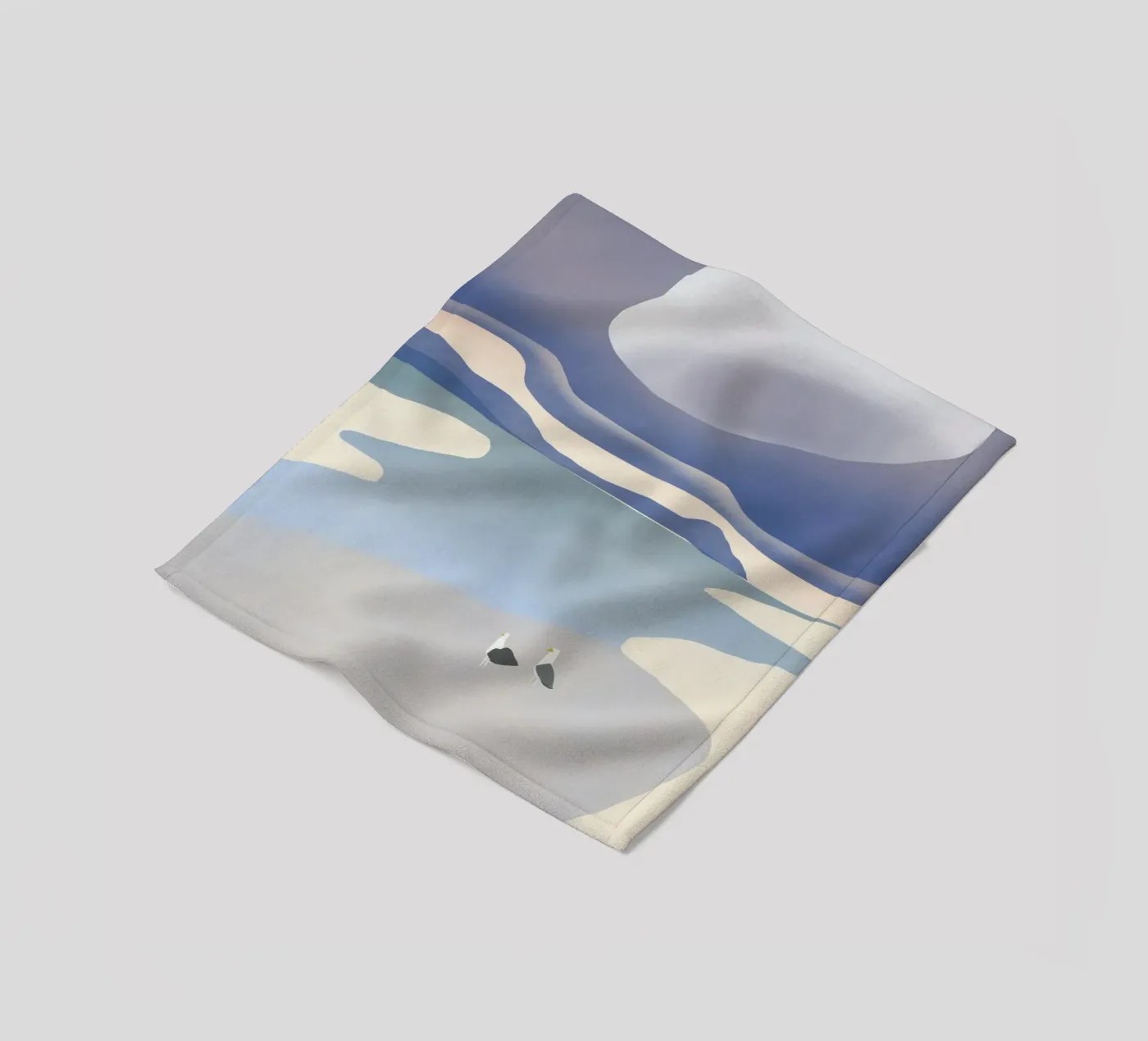 Seagull beach Fleecedecke von Little Dean