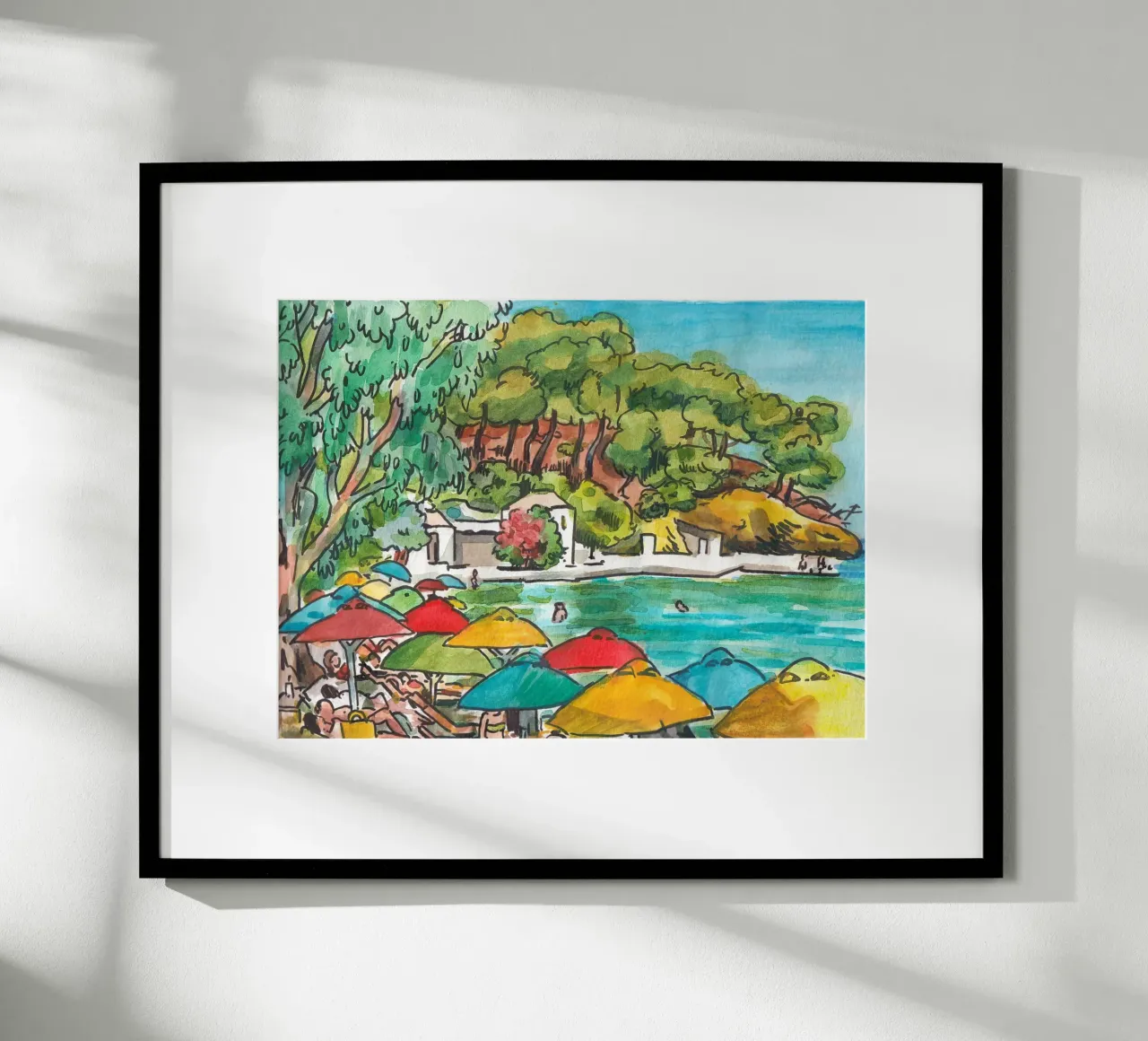 Monastiri beach poster con telaio in plastica da C.WILL