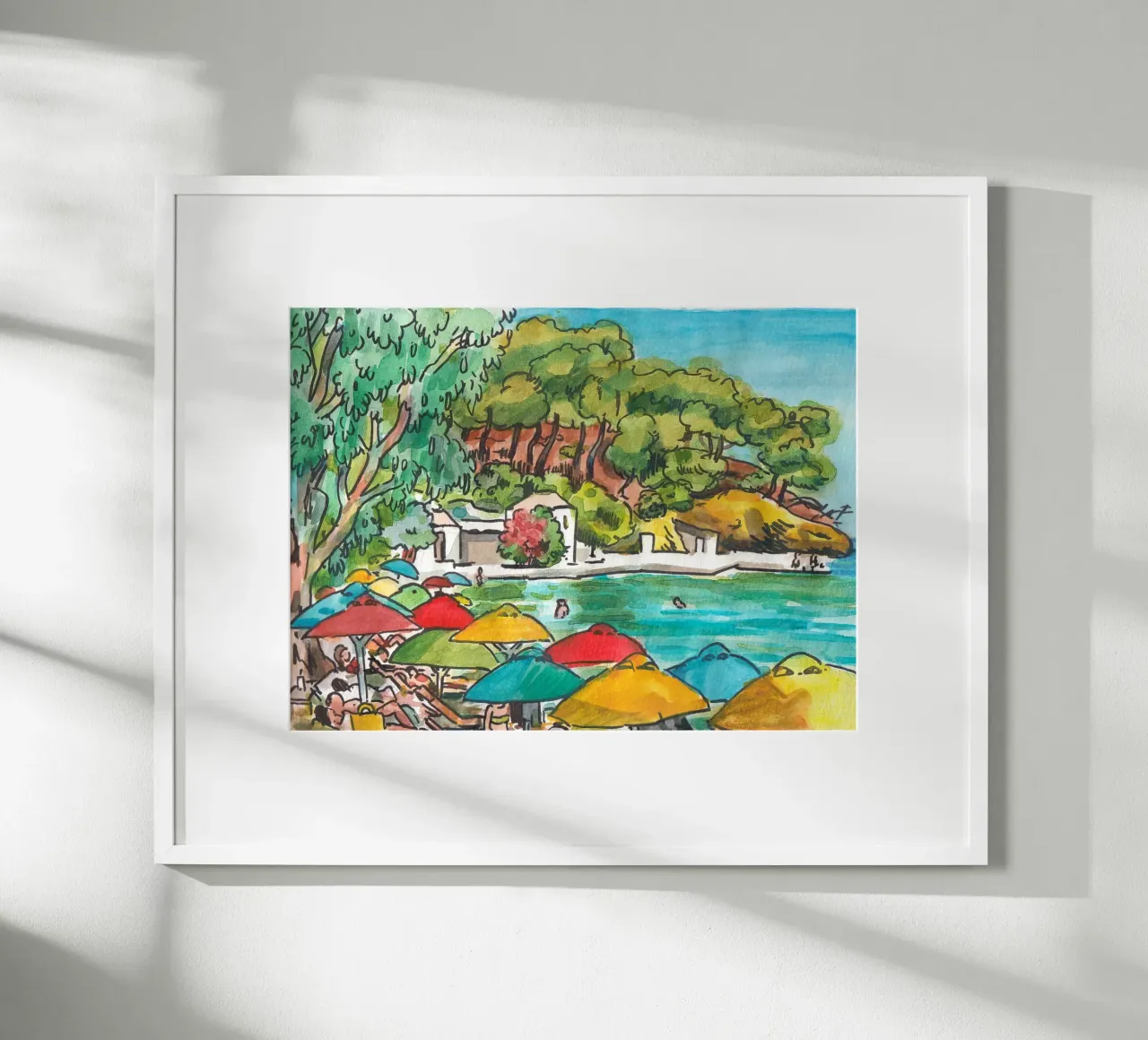 Monastiri beach poster con telaio in plastica da C.WILL