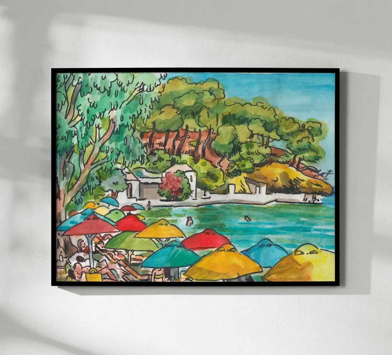 Monastiri beach poster con telaio in plastica da C.WILL