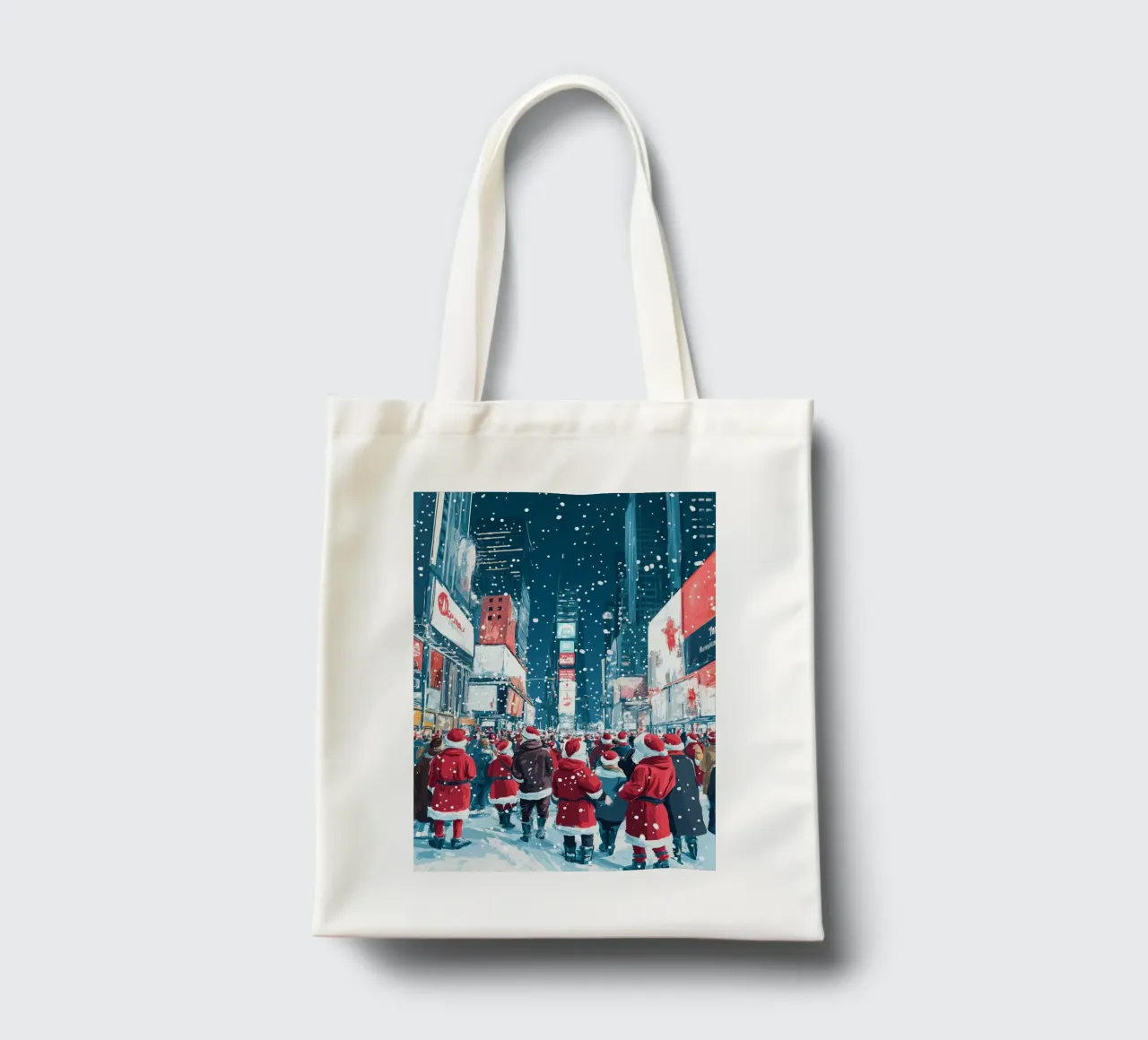 Babbo Natale a Times Square - Divertimento natalizio innevato a NYC borsa in juta da ClubArt
