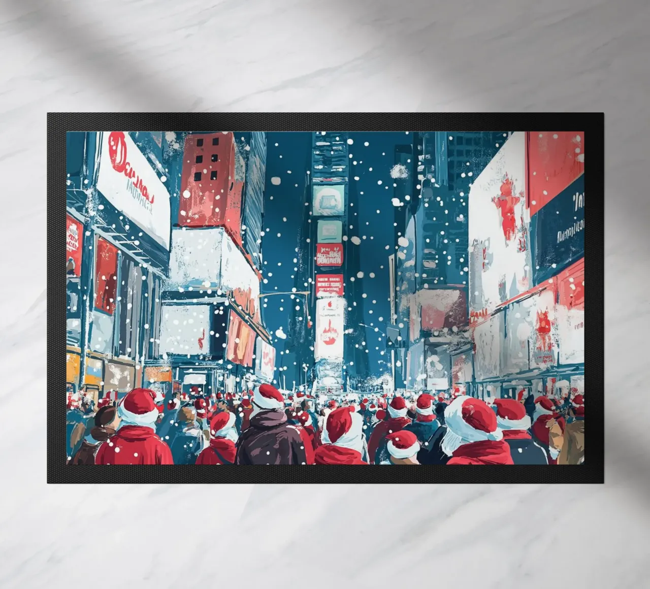 Babbo Natale a Times Square - Divertimento natalizio innevato a NYC zerbino da ClubArt