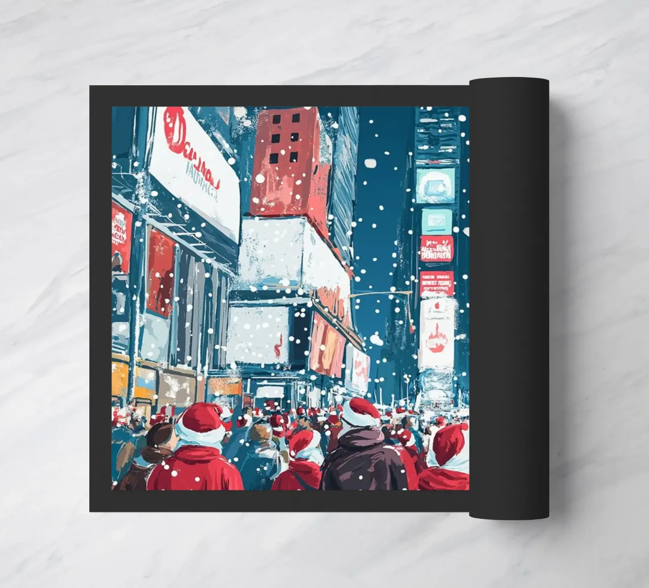 Babbo Natale a Times Square - Divertimento natalizio innevato a NYC zerbino da ClubArt