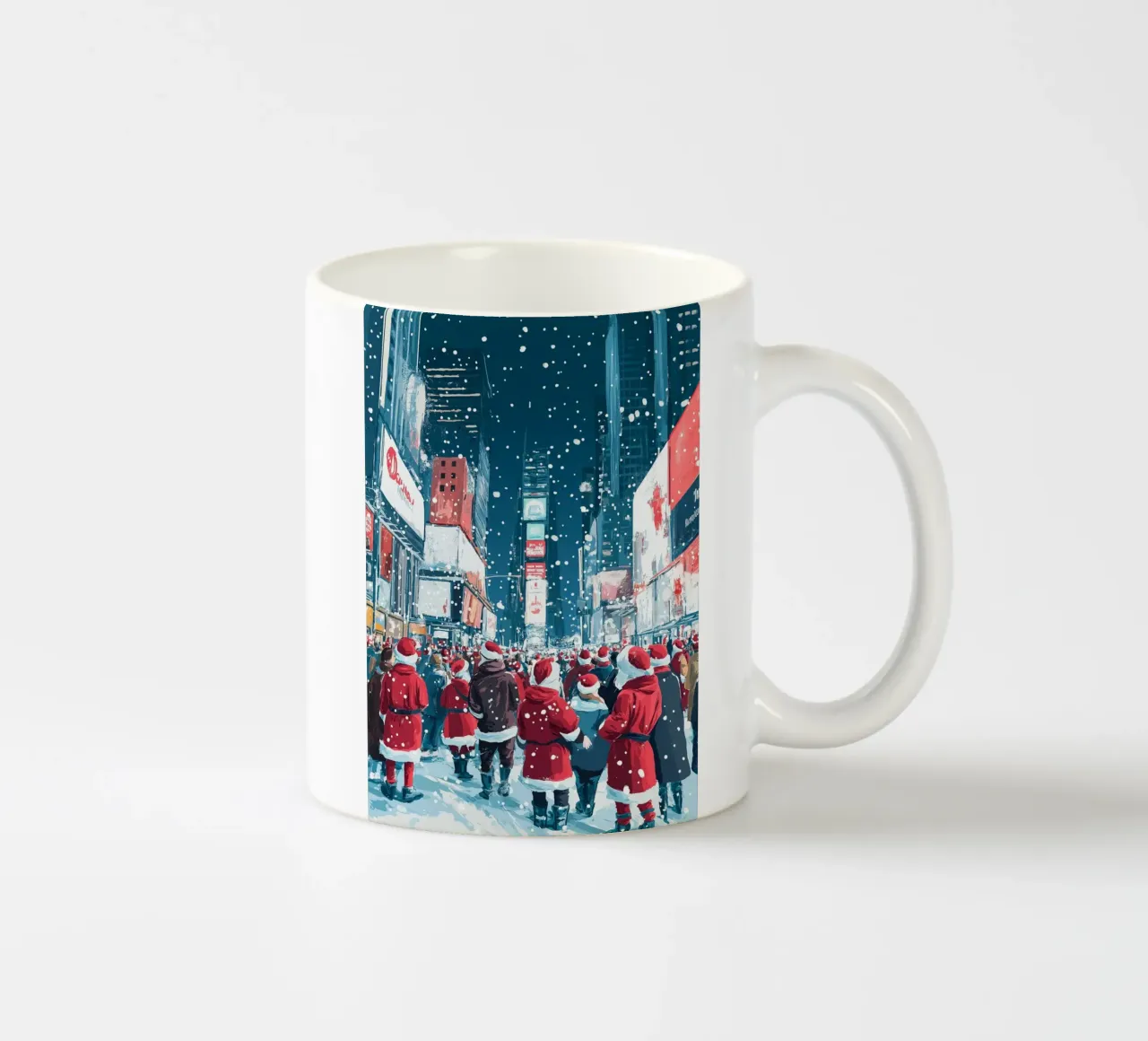 Le Père Noël à Times Square - Un Noël enneigé à New York mug en céramique de ClubArt