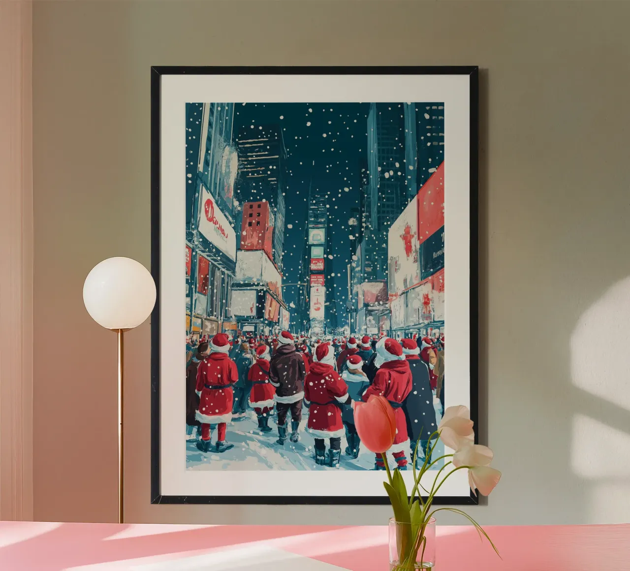 Babbo Natale a Times Square - Divertimento natalizio innevato a NYC poster da ClubArt