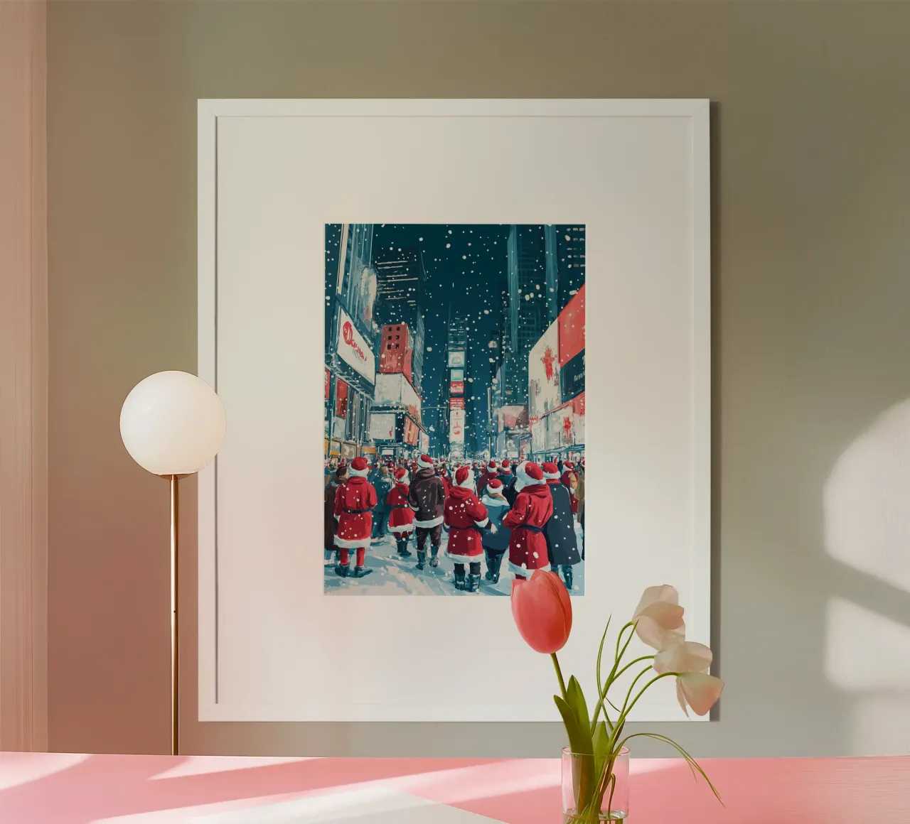 Babbo Natale a Times Square - Divertimento natalizio innevato a NYC poster da ClubArt