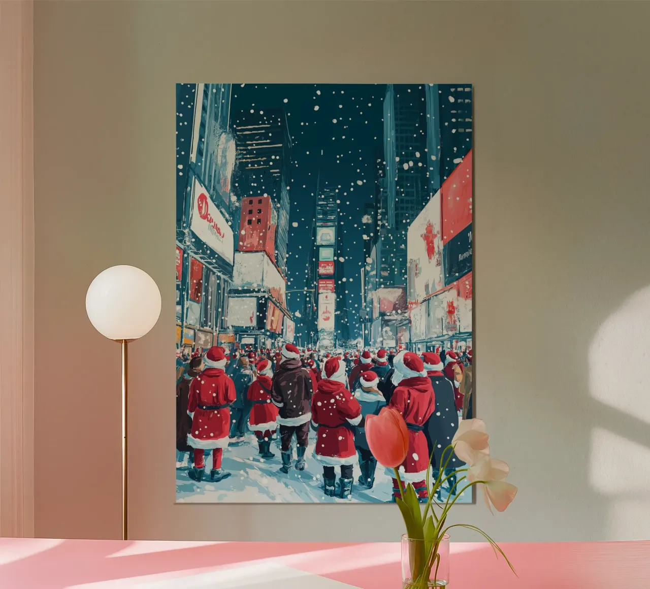 Babbo Natale a Times Square - Divertimento natalizio innevato a NYC poster da ClubArt