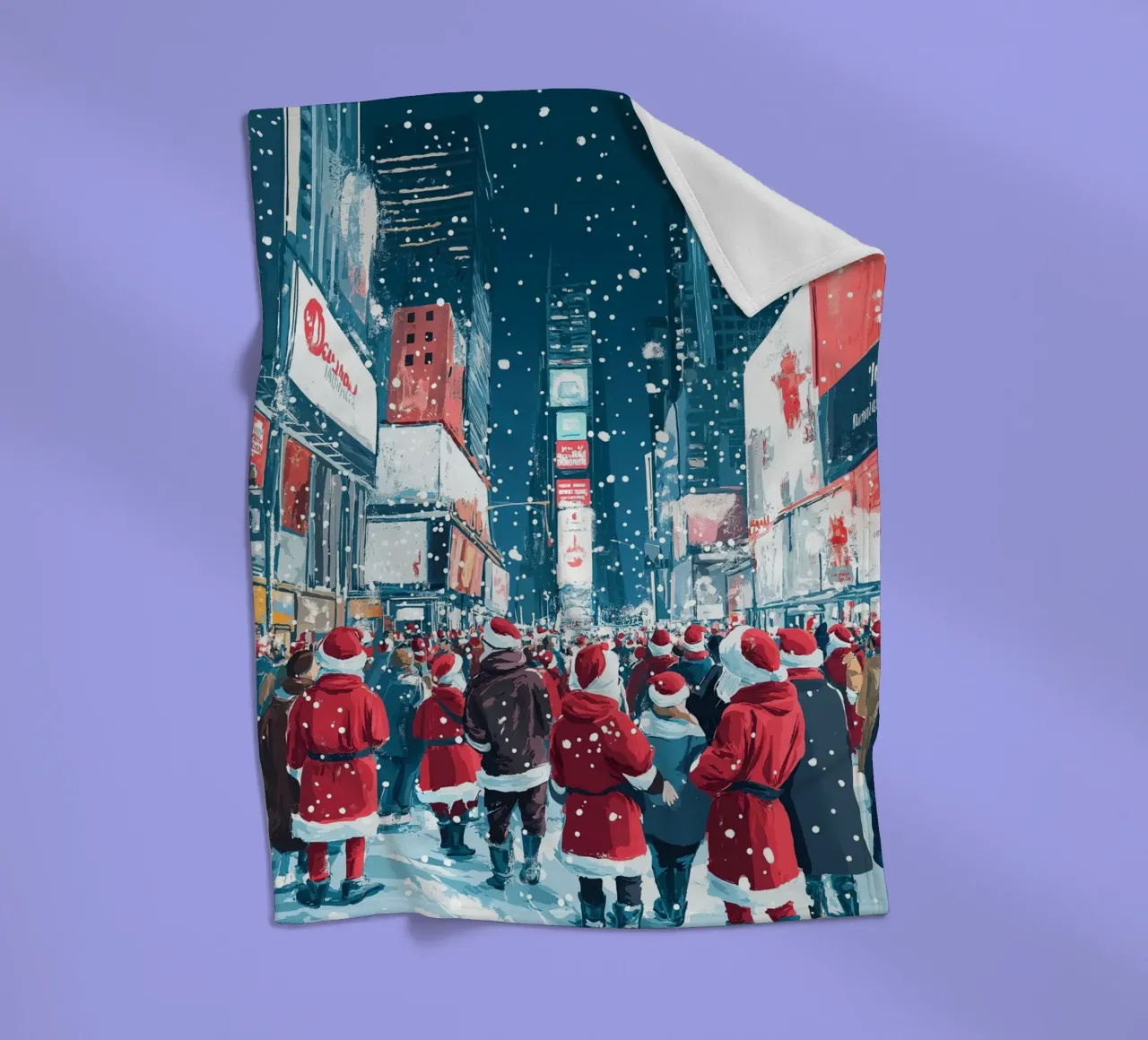 Babbo Natale a Times Square - Divertimento natalizio innevato a NYC coperta in pile da ClubArt